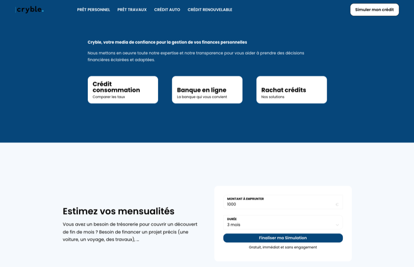 Aperçu du site Cryble