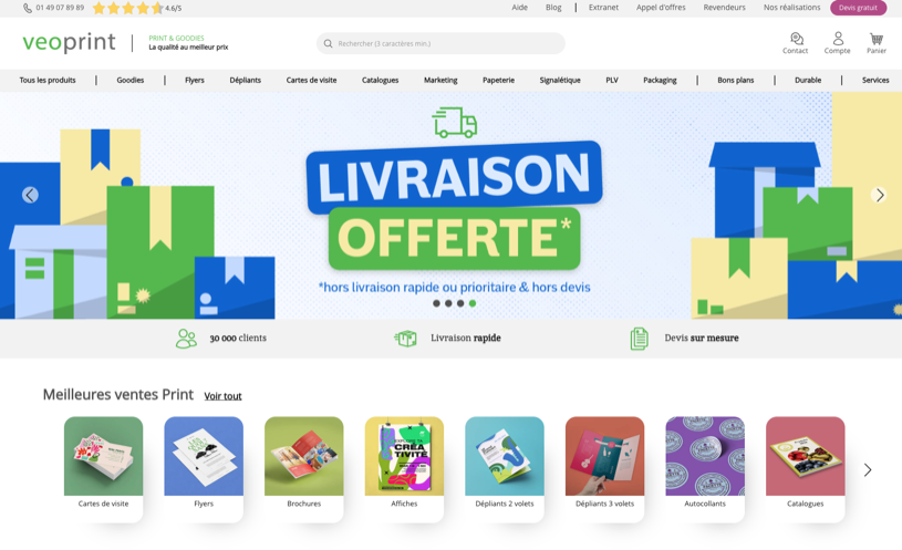 Aperçu du site Veoprint